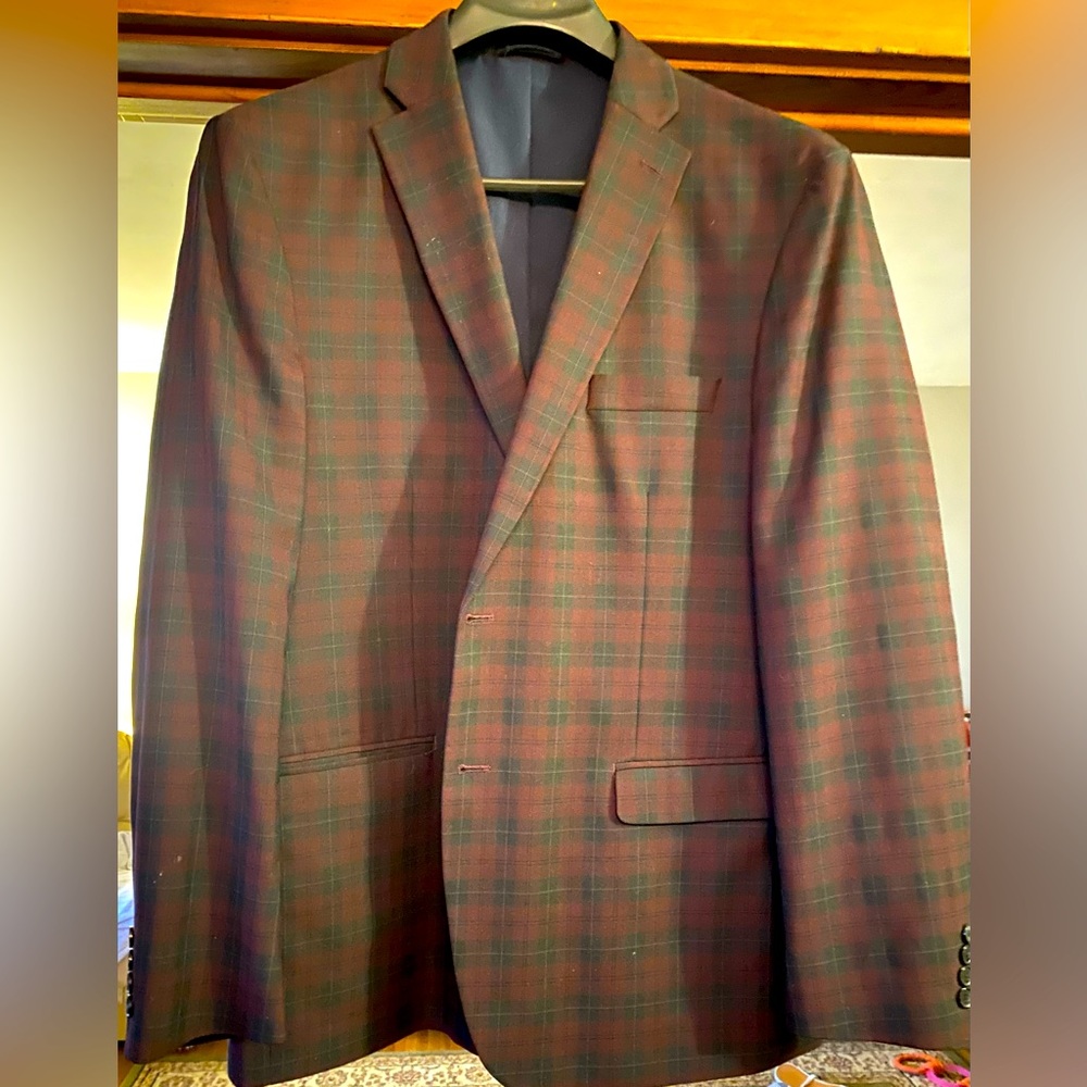 Izod 48L Sport Coat Blazer Plaid tartan